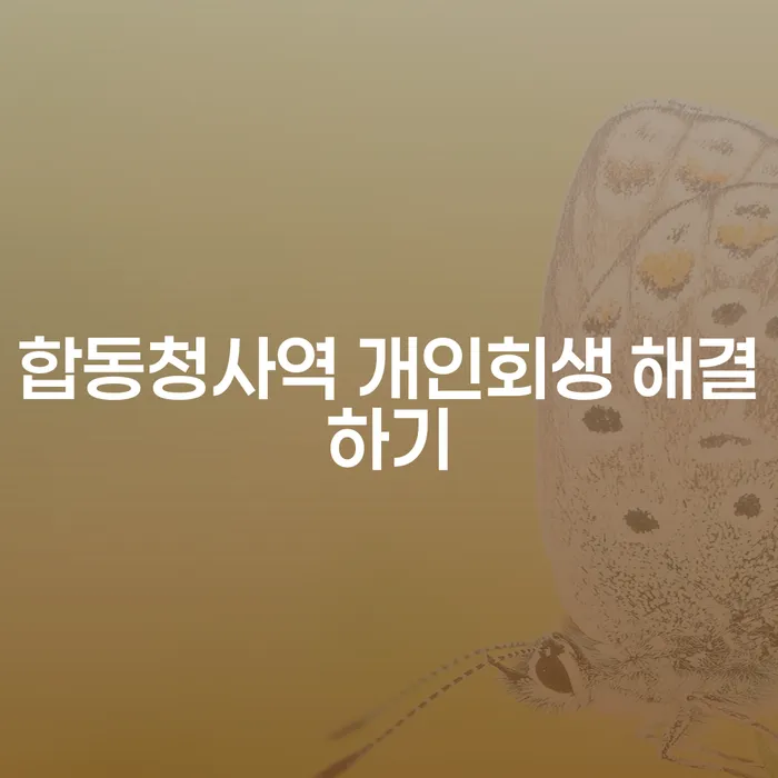 합동청사역 개인회생 해결하기