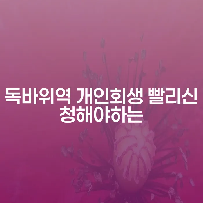 독바위역 개인회생 빨리신청해야하는
