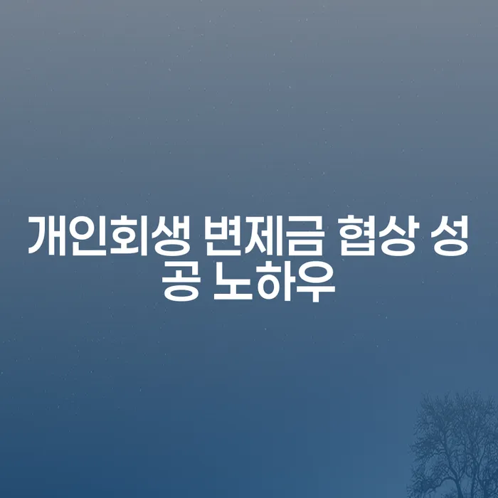 개인회생 변제금 협상 성공 노하우는 무엇인가요?