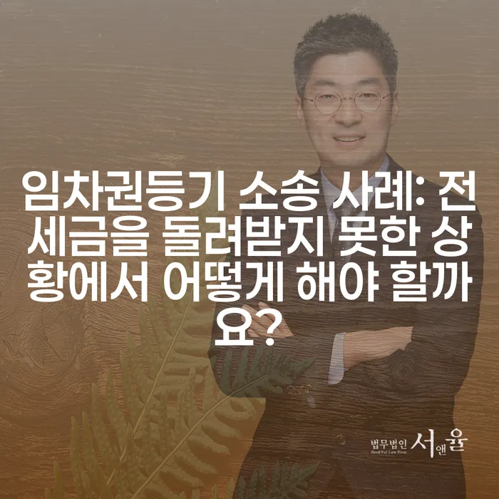 임차권등기 소송 사례: 전세금을 돌려받지 못한 상황에서 어떻게 해야 할까요?